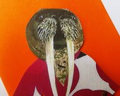 Walrus paper doll greeting card