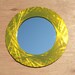 Bold lively Vibrant Yellow/Chartreuse Round Circle Accent Steel Wall Mirror