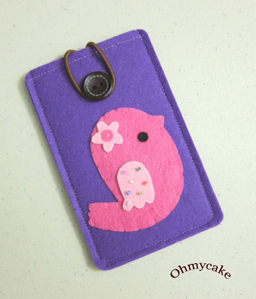 iPhone Case - Cell Phone Case - iPhone 4 Case - iPod Case - iPod Touch Case - Handmade iPhone Felt Case - " Kawaii Bird " Design