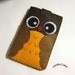 iPhone Case - Cell Phone Case - iPhone 4 Case - iPod Case - iPod Touch Case - Handmade iPhone Felt Case - "Chocolate Owl " Design