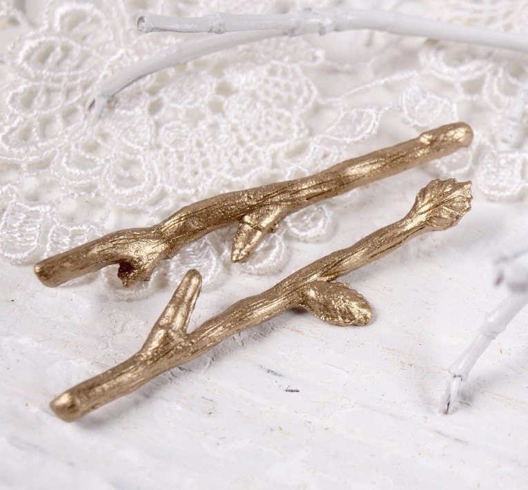 Twig Hair Bobby Pins in Golden Bronze as seen in Seventeen Magazine by Woodland Belle