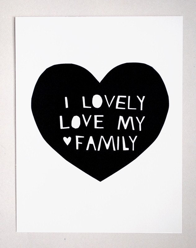 Lovely, Love My Family Print in Black