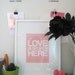 Love is Spoken Here print in turquoise