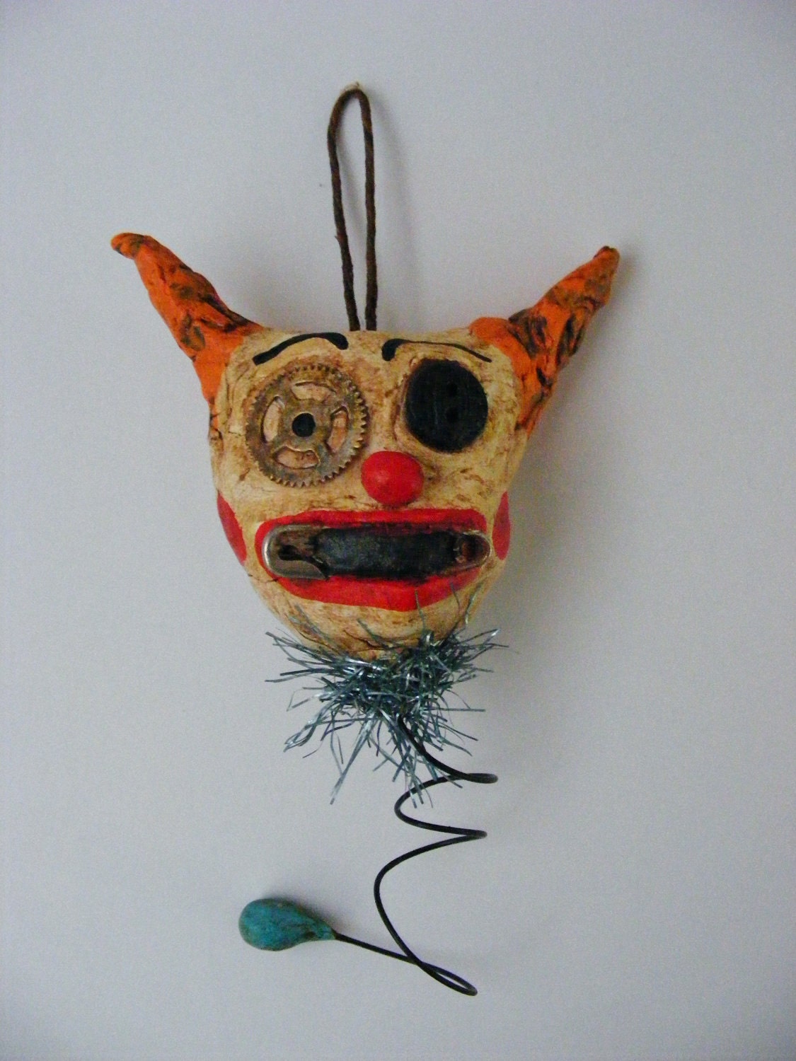 Primitive Steampunk Clown Balloon Ornament
