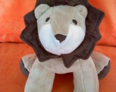 Super Soft Tan and Dark Brown Minky Lion Soft Toy