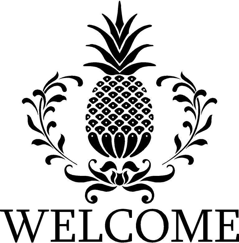 welcome pineapple vinyl decal for tile or wall