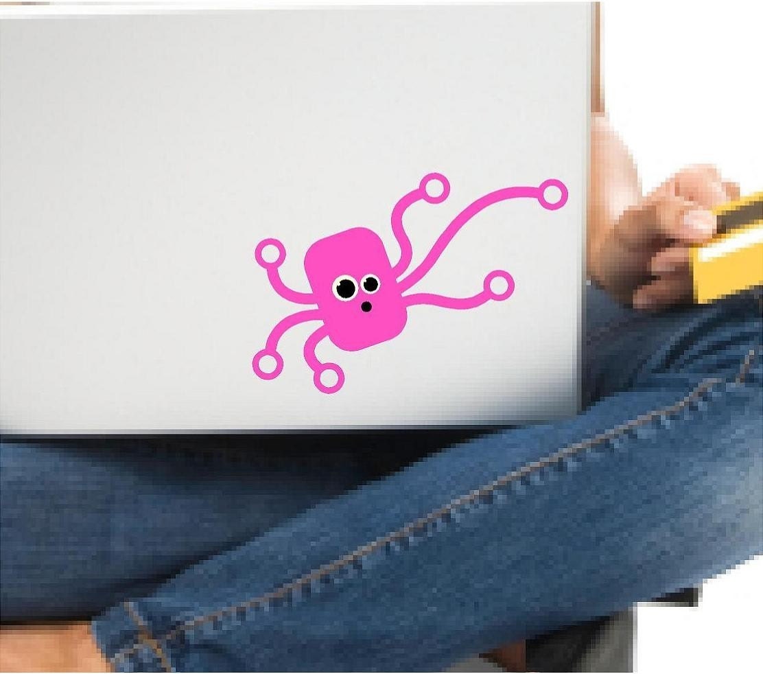 Pinky the Octopus vinyl Decal Laptop Decal