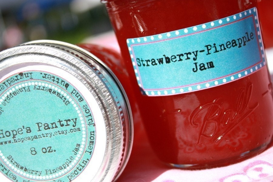 Homemade jam, 8 oz jar of our homemade strawberry pineapple jam by Hopes Pantry on Etsy