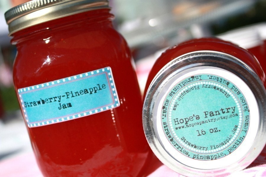 16 oz jar of our Strawberry pineapple homemade jam by Hopes Pantry on Etsy
