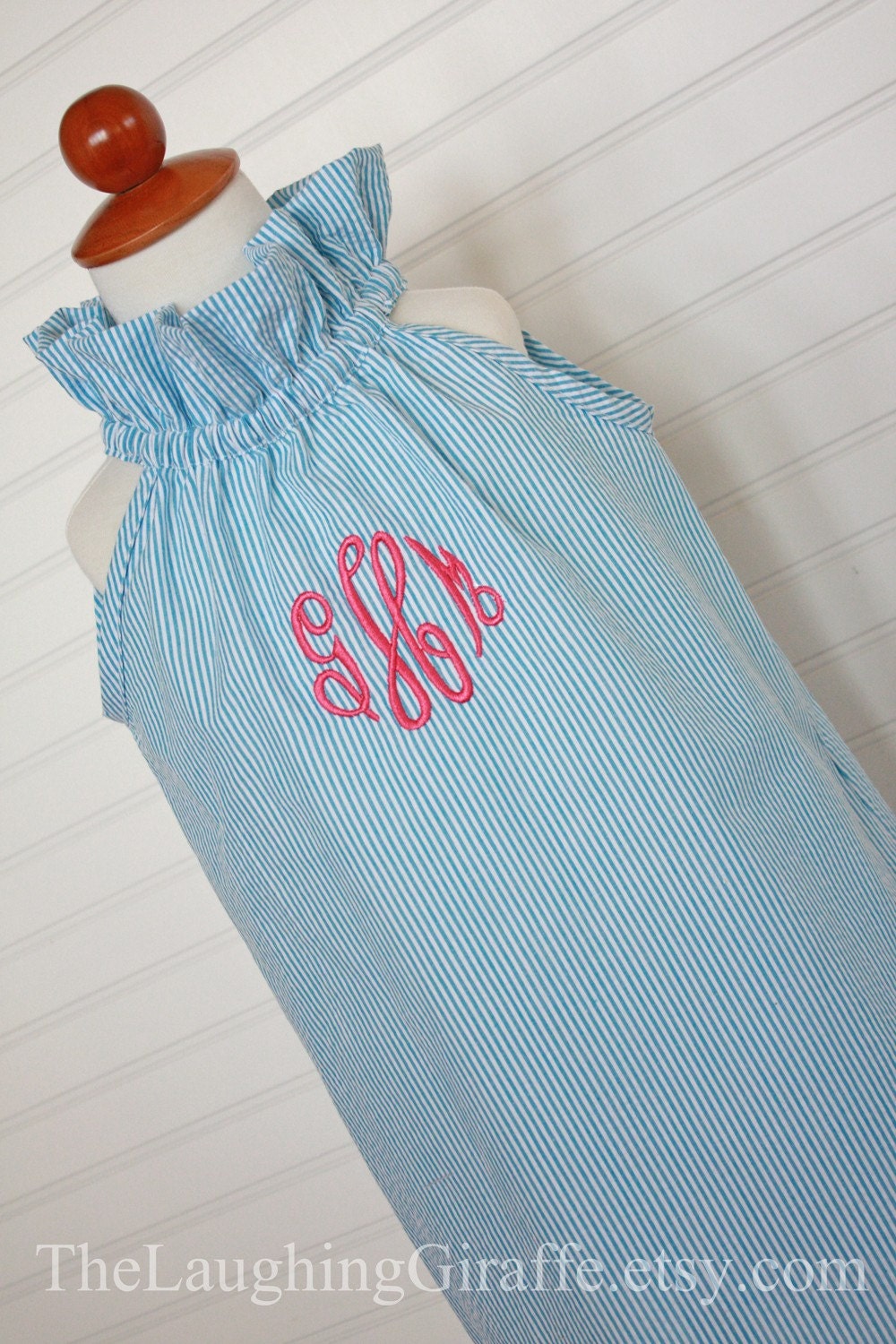 The Molly...Girls Monogrammed Dress, Seersucker Dress