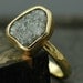 18k Yellow Gold and Rough Diamond Ring- Custom Made to Order- Size F Diamonds