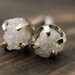 Rough Diamonds in 14k White Gold Earrings