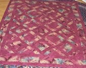 Handmade Tropical Diamonds Lap Quilt