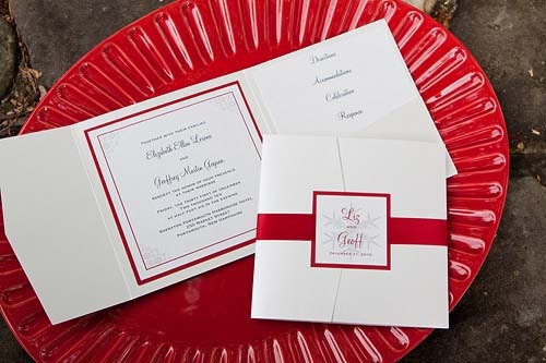 Winter Wonderland Wedding Pocketfold Invitation