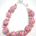 Fabric Necklace - Knotted Raw Bubbles in Dill Blossom Pink