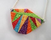 Rainbow Geometric Necklace -  Handmade Polymer Clay necklace