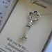 30% SALE Skeleton Key, Bridesmaids Thank You Gifts, Ask Bridal Party, Wedding party Necklace. FREE Personalized Notecards Jewelry box.