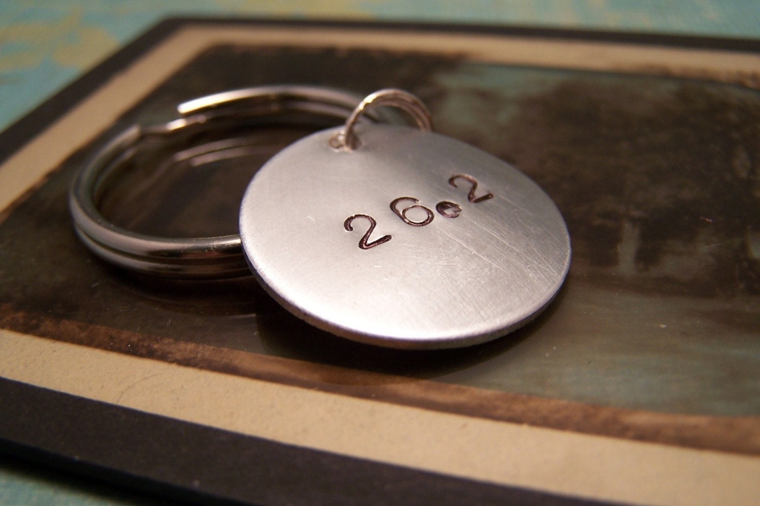 Marathon Hand Stamped Keyring- 26.2