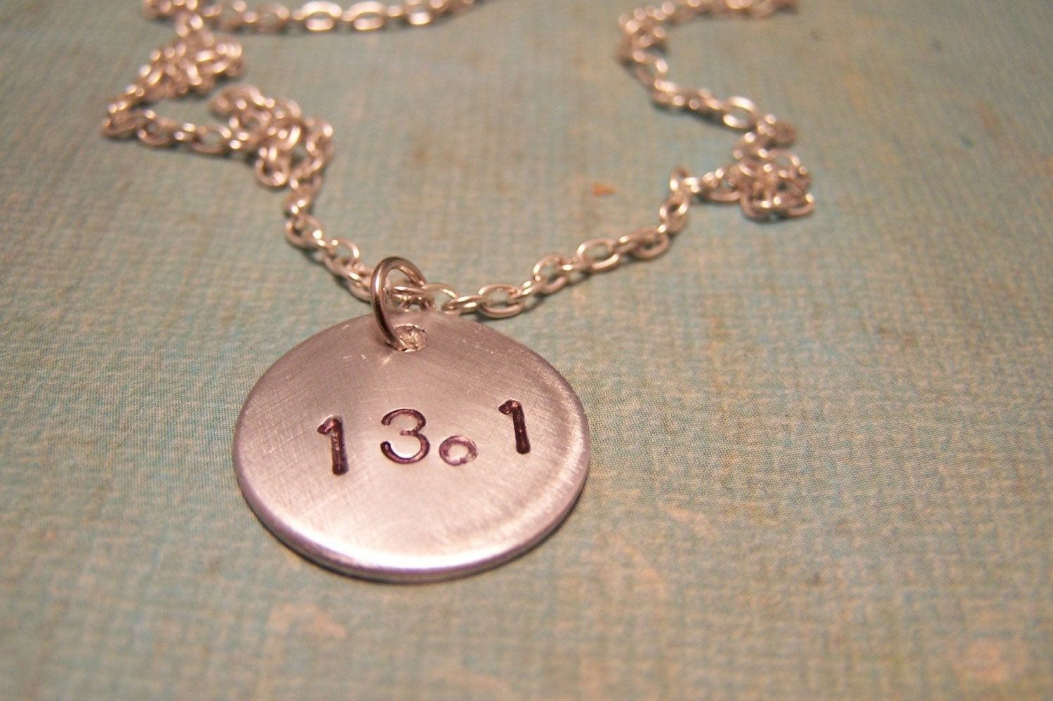 13.1 Half-Marathon Necklace ...For Runners...Marathon... Handstamped