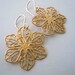 Gold flower earrings. Simple filigree everyday earrings on 14K gold fill ear wires.