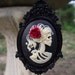 Noir Belle Morte - Skeleton Cameo on Black Resin Victorian Pendant Necklace