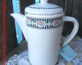 Sweet Vintage French Enamelware Coffee Pot