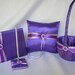 Purple Lavender Flower Girl Basket Ring Bearer Pillow Guest Book Pen Set