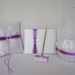 Purple Lavender Flower Girl Basket Ring Bearer Pillow Guest Book Pen Set