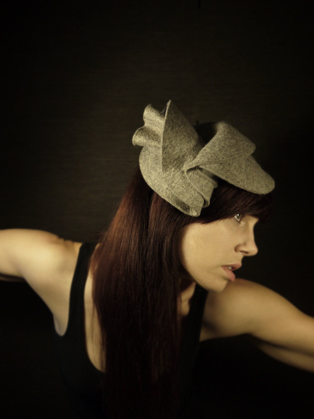 Grey Felt Hat/Cloche - The Protection Series - Made to Order