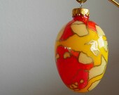 Hand Painted Glass Easter Egg Ornament