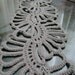 Crochet Art scarf Gray /Grey / Silver wool lace floral