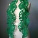 Crochet Green  scarf  , lace , wool , Emerald , spring