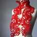 Crochet Red scarf wool crimson scarlet epictt teamb HMET