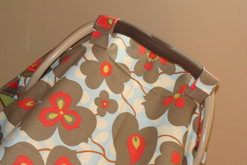 Carseat Canopy in Morning Glory with Weighted Corners and Cotton Inside