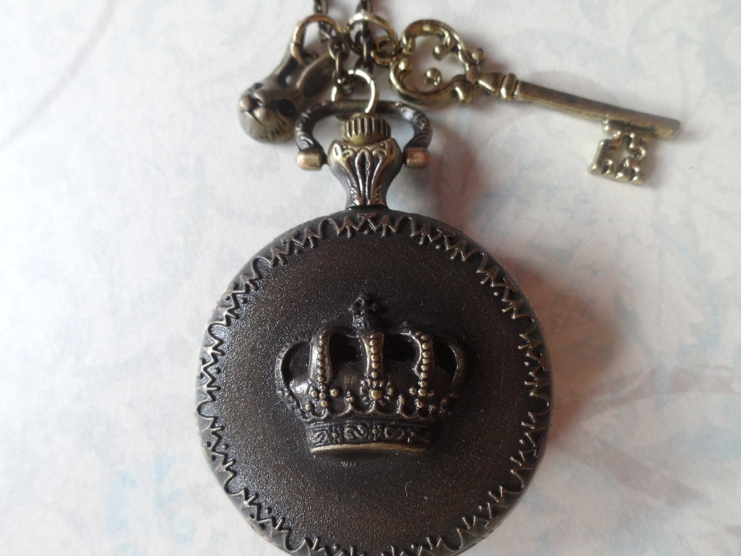 Mr. Rabbit's Pocket Watch. Whimsical Alice in Wonderland Inspired Pocket Watch Necklace.