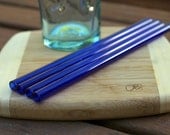 Eco Glass Straws - COBALT BLUE glass - Set of 4 Regular Size - Reusable and Eco-Friendly -  Lifetime Guarantee