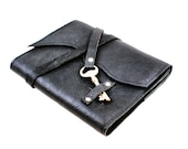 Black Leather Journal - Eco-Friendly Refillable, 100% Recycled Paper