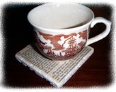 LORD of the RINGS  Coaster set, LOTR, Guy Gift, Actual vintage book pages  - Fun reading snippets of story - Great gift