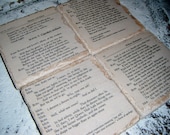 Rustic Chic ROMEO & JULIET Book Coasters, Wedding Favors, - 4 Tumbled travertine stone coasters  - Bibliophile Book Lovers - cyber monday