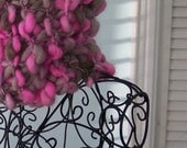 Bubblegum Pink and Brown Cowl Neckwarmer Scarf