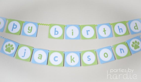 Puppy Party Banner-Printable PDF file PERSONALIZED Il_570xn