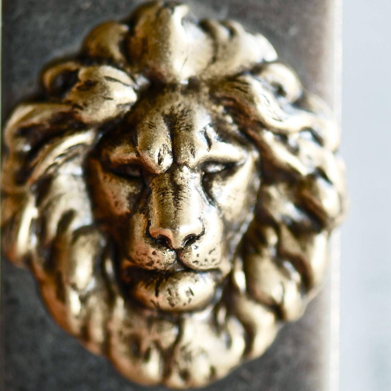 The Lion Money Clip - Made in USA Components - Antique Gold Plated Brass