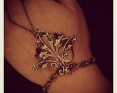 Rhea - Slave Bracelet Ring - Antique Gold Filigree Made in USA findings