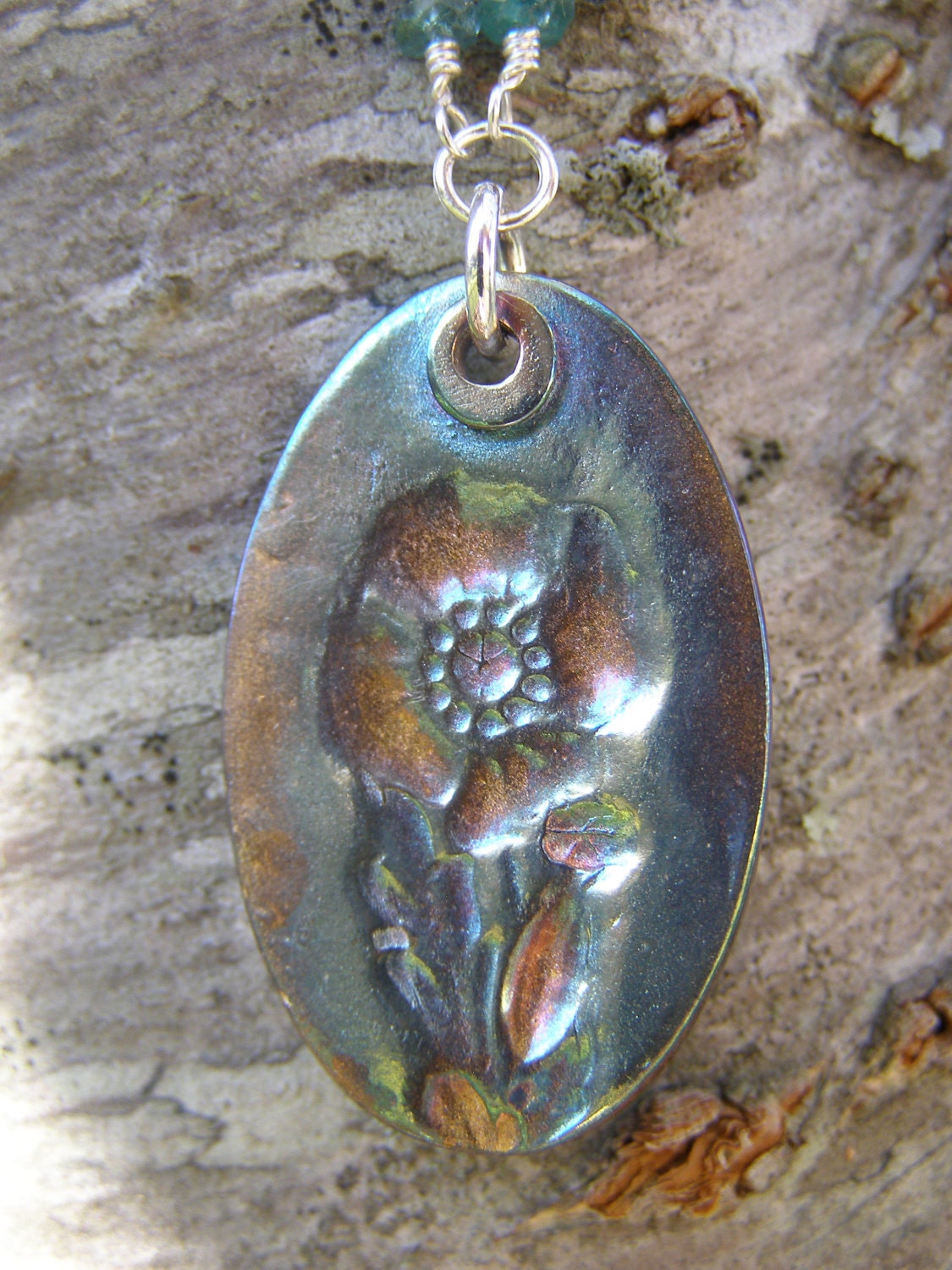 Flower and Jade Pendant