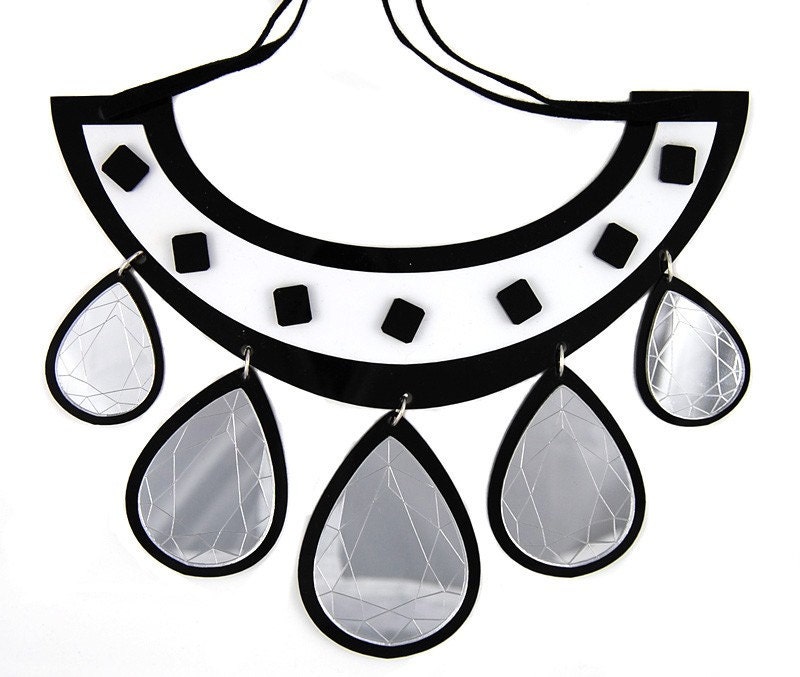 The Hearst silver mirror drop necklace