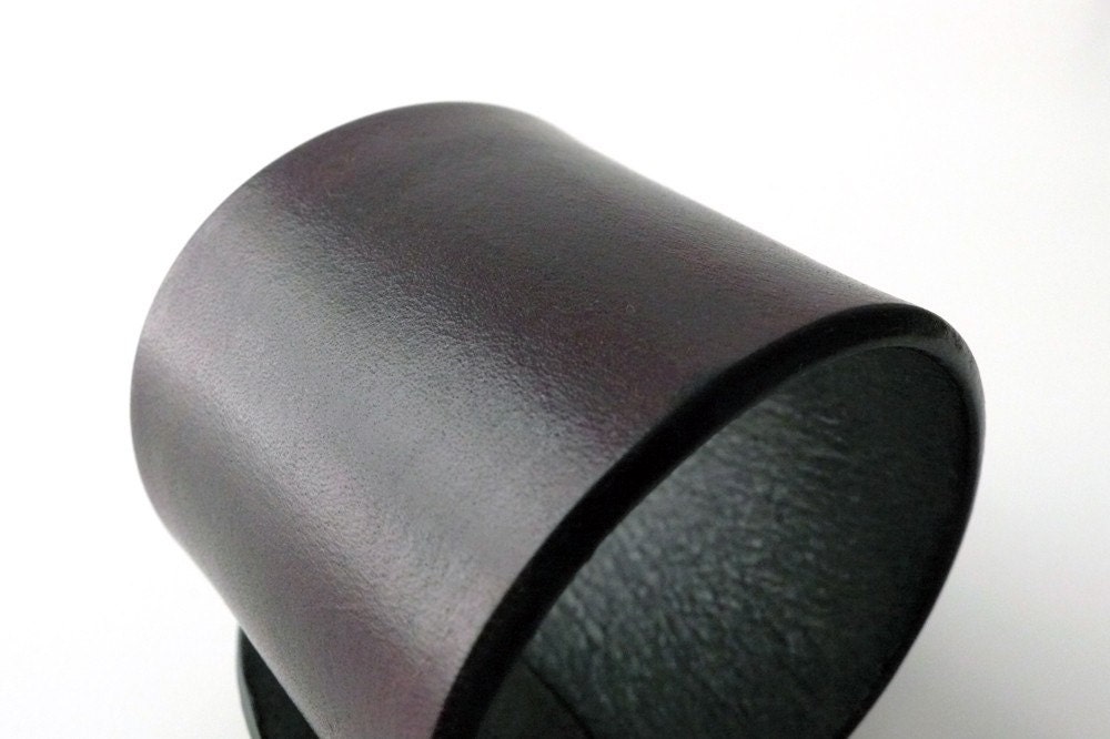 Dark Chocolate Basic Leather Cuff - Small