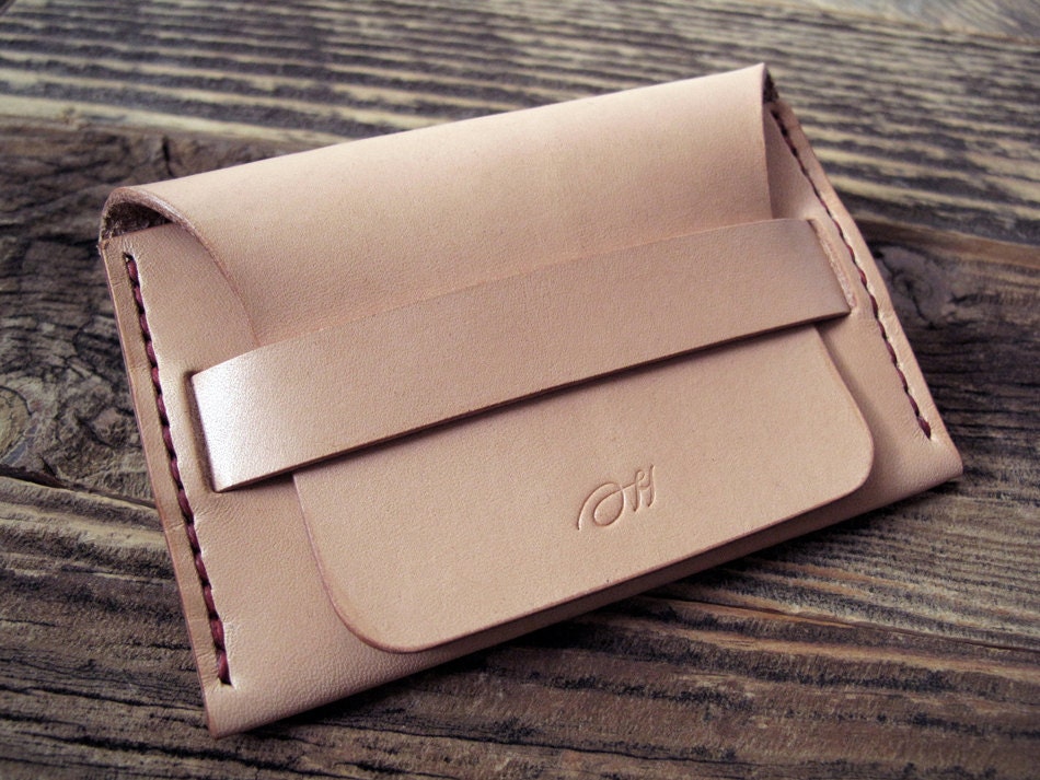 One Pocket Foldover Flat Leather Wallet