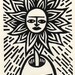 The Power of Flower. Linocut