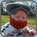 Little Man Donegal Hat with Mustache and Beard- 0 to 3, 3 to 6, 6 to 12, 12 to 24 You Choose Size- Gray Cap and Orange Beard- Made to Order