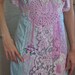 Reserved - Aqua Blue Velvet and Vintage Crochet Lace Quilt Dress
